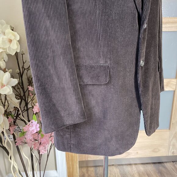 Chaps Ralph Lauren Blazer Mens 44R Brown Corduroy  Sport Coat 2 Button Jacket - Picture 3 of 12